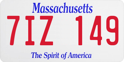 MA license plate 7IZ149