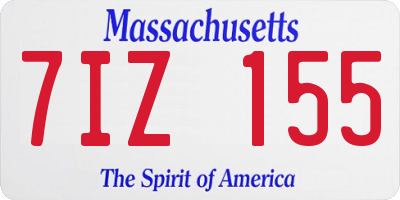 MA license plate 7IZ155