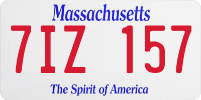 MA license plate 7IZ157