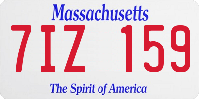MA license plate 7IZ159