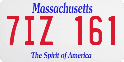MA license plate 7IZ161