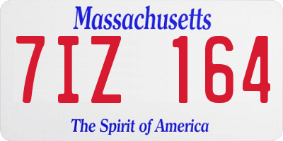 MA license plate 7IZ164