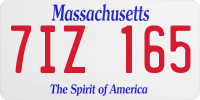 MA license plate 7IZ165