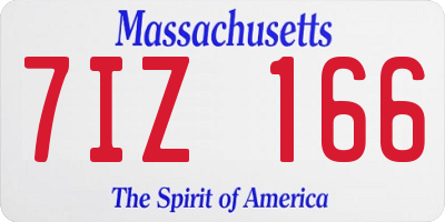 MA license plate 7IZ166