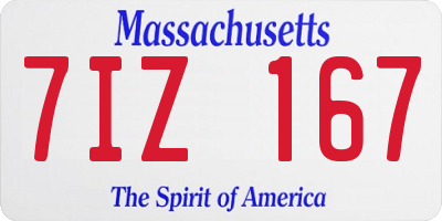 MA license plate 7IZ167