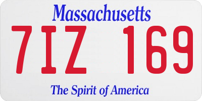MA license plate 7IZ169