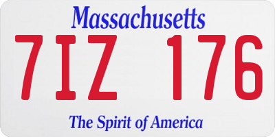 MA license plate 7IZ176