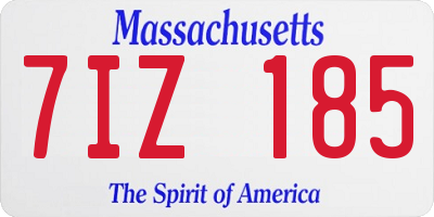 MA license plate 7IZ185