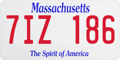 MA license plate 7IZ186