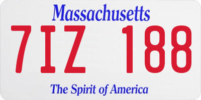 MA license plate 7IZ188