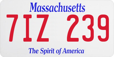 MA license plate 7IZ239