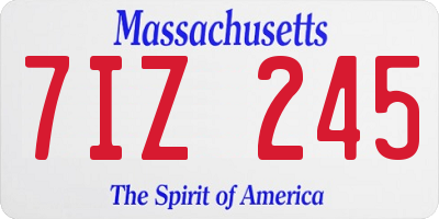 MA license plate 7IZ245