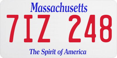 MA license plate 7IZ248