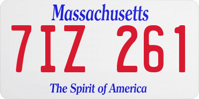 MA license plate 7IZ261