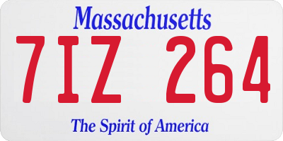 MA license plate 7IZ264