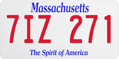 MA license plate 7IZ271