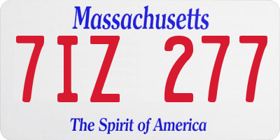 MA license plate 7IZ277