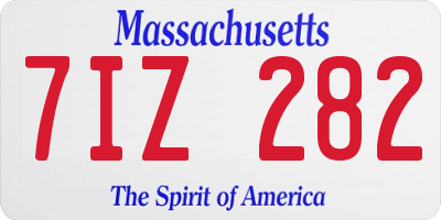 MA license plate 7IZ282