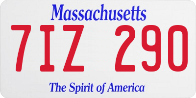 MA license plate 7IZ290