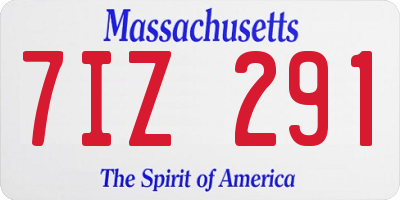 MA license plate 7IZ291