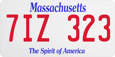 MA license plate 7IZ323