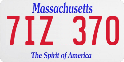 MA license plate 7IZ370