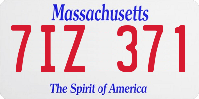 MA license plate 7IZ371