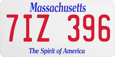 MA license plate 7IZ396