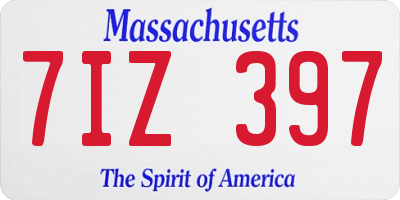 MA license plate 7IZ397