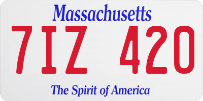 MA license plate 7IZ420