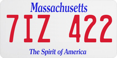 MA license plate 7IZ422
