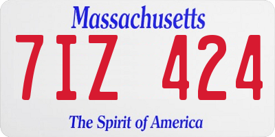 MA license plate 7IZ424