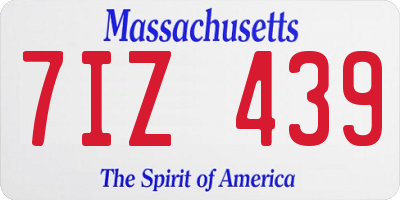 MA license plate 7IZ439