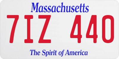 MA license plate 7IZ440