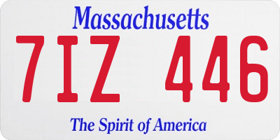 MA license plate 7IZ446