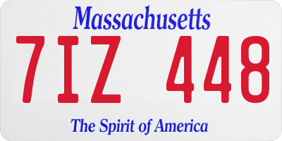 MA license plate 7IZ448