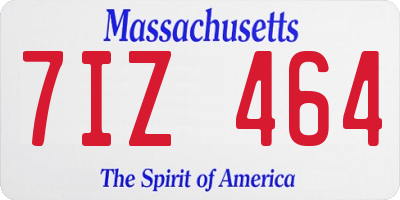 MA license plate 7IZ464