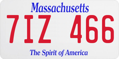 MA license plate 7IZ466