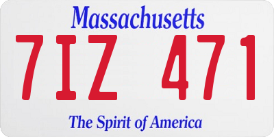 MA license plate 7IZ471