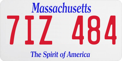 MA license plate 7IZ484