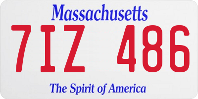 MA license plate 7IZ486