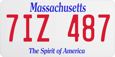 MA license plate 7IZ487