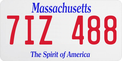 MA license plate 7IZ488