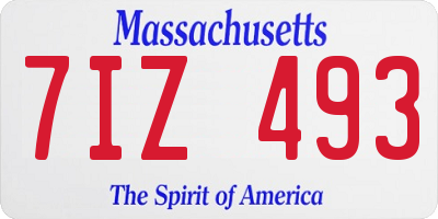 MA license plate 7IZ493