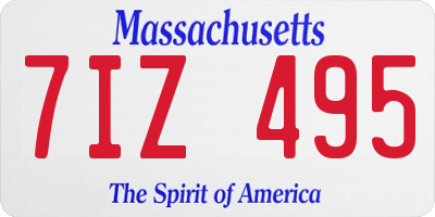 MA license plate 7IZ495