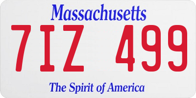 MA license plate 7IZ499