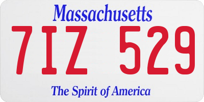 MA license plate 7IZ529