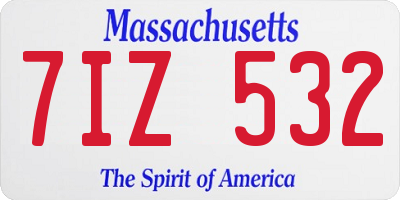 MA license plate 7IZ532