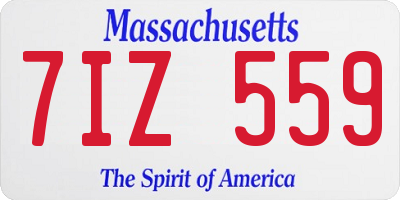 MA license plate 7IZ559