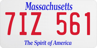 MA license plate 7IZ561